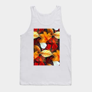 Realm of Foliage with Maple Leaves in Earth Warm Colors Tank Top